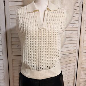 Sanctuary Cream Knit Sweater Vest